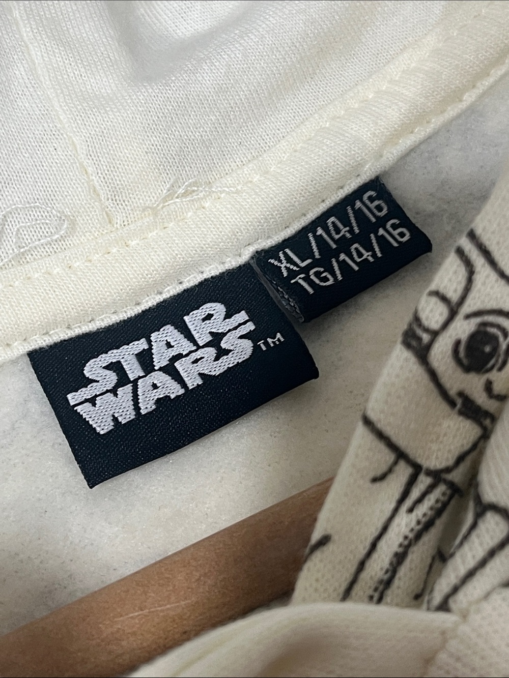 Star Wars Sweatshirt Hoodie Fleece in cream brown Unisex size S - Picture 6 of 10